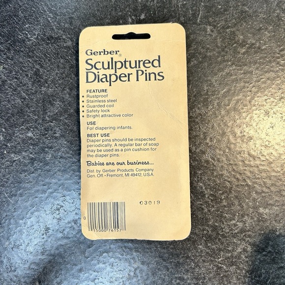 3- Vintage Gerber Stainless Steel Safety Sculpted Diaper Pins Blue Ducks - Picture 3 of 5